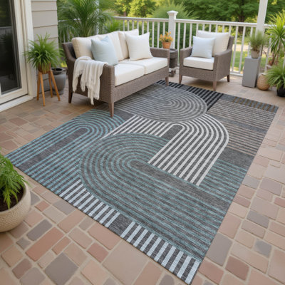 Machine Washable Indoor/Outdoor Chantille ACN2549 Mid-Century Modern Rug