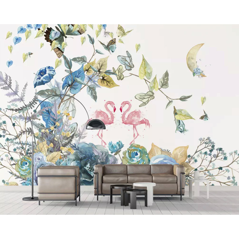 Panneau mural peint à la main L 6,25 pi x l 112 po, L 6,25 pi x l 9,33 pi