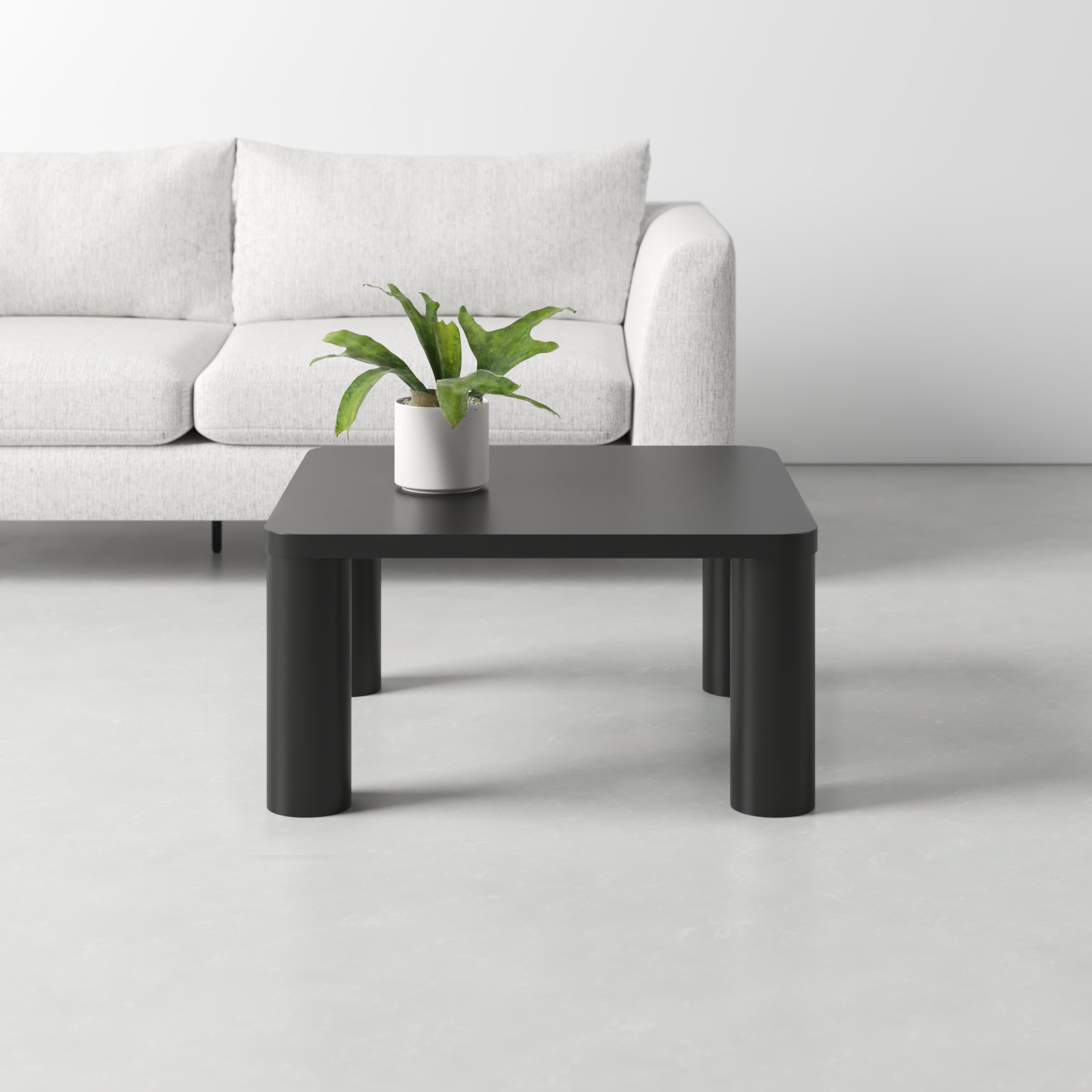 Patricio Single Coffee Table, Black, 16.14" H x 32" L x 32" W