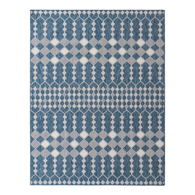 Blue Traliccio Indoor/Outdoor Trellis Rug