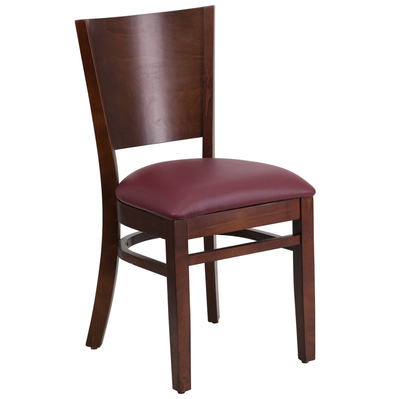 Kadircan 20'' H Upholstered Side Chair, Burgundy, Walnut