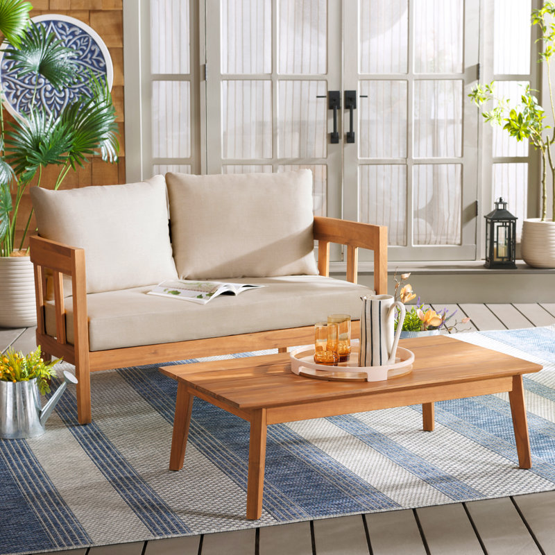 Banc de patio + table Dasmon, Natural/Tuape