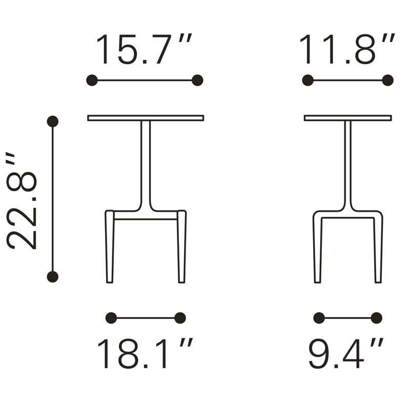 Table d'appoint Clement blanc et or