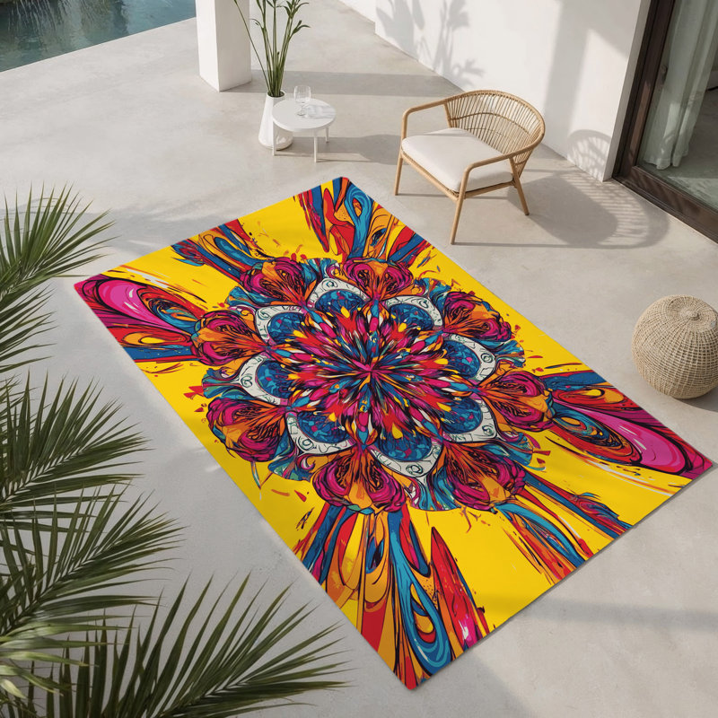 Chromatic Chaos Indoor And Outdoor Area Rug, Rectangle 2' x 3'
