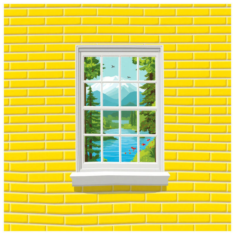 Housses de couette murales en brique jaune, Lit simple