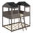 Wood Bunk Bed With Roof, Window, Guardrail-1161886605