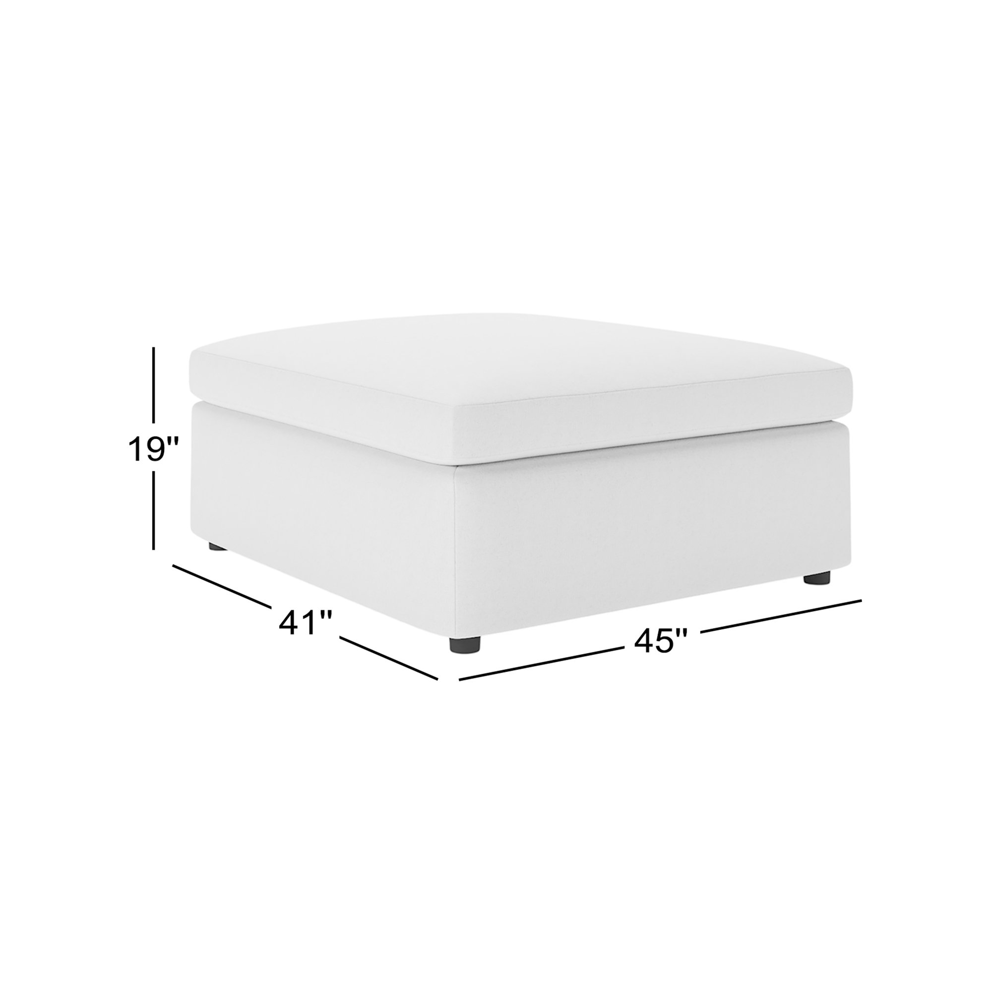 Essex Modular Sectional Ottoman and a Half, Macarena Light Gray