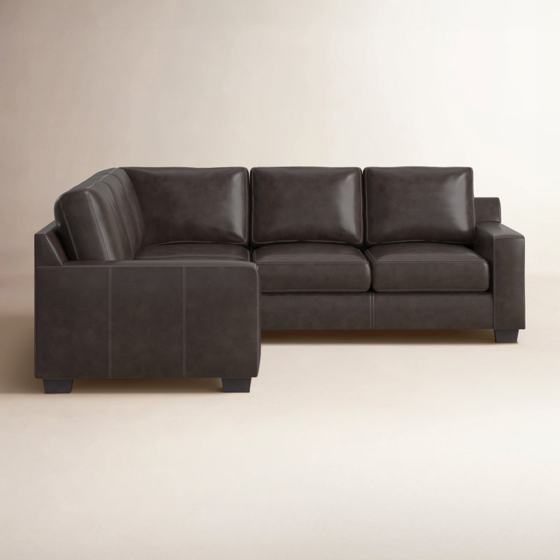 Canapé modulaire 2 pièces Delores, Cuir véritable Paramount chocolat