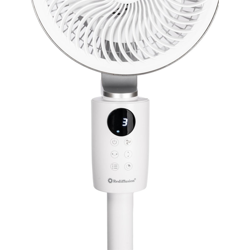 REDIFFUSION AIR360 OSCILLATING ADJUSTABLE HEIGHT FAN WHITE, White