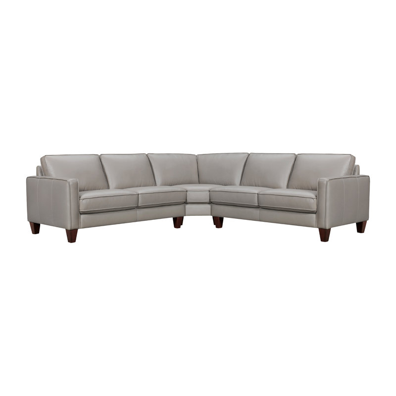 Junellen Upholstered Sectional, Gray Genuine Leather/Faux Leather