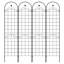 Ensemble de 4 treillis de jardin en métal pour plantes grimpantes, support pour plantes d'extérieur antirouille 86,7 po x 19,7 po, noir