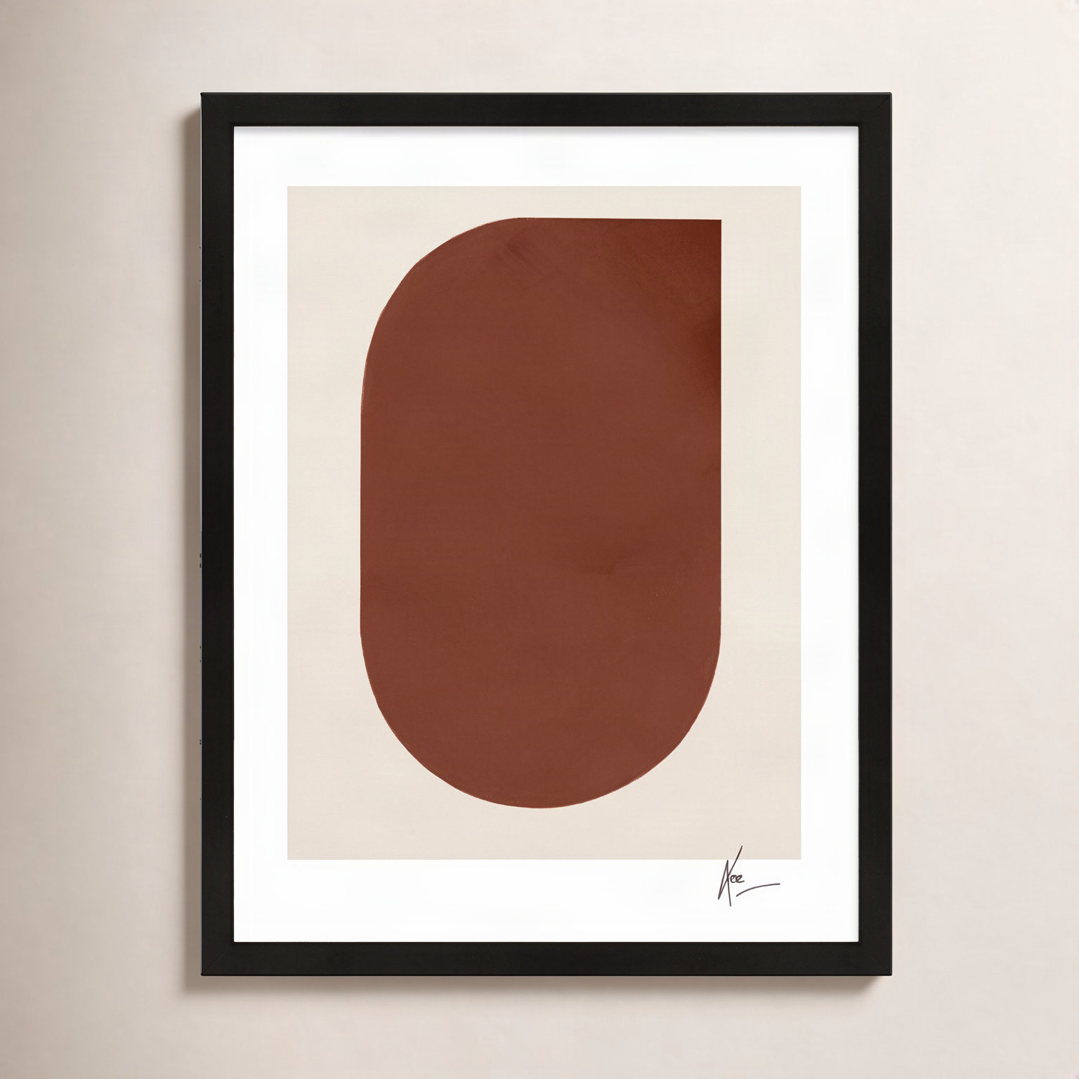 Keyhole "Keyhole 2" Painting by Lee Lessem, 38" H x 30" W x 1.25" D, Black Framed