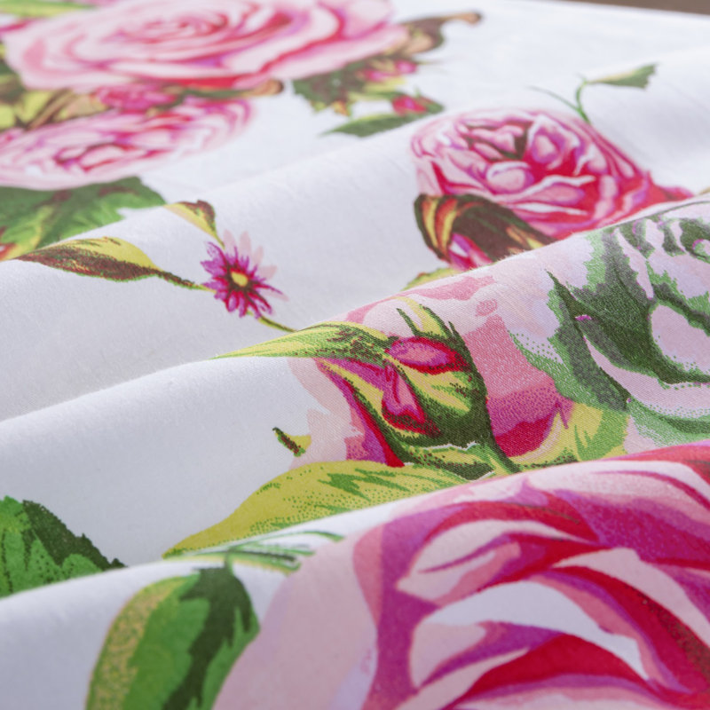 DaDa Microfiber Floral Flat Sheet, Twin Flat Sheet