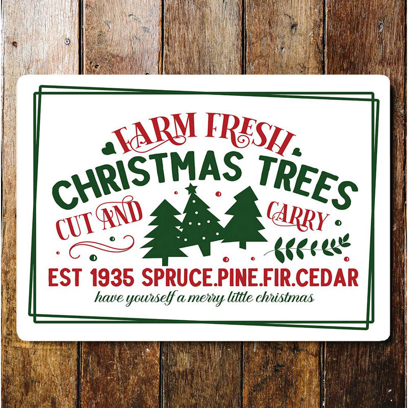 Farm Fresh Christmas Trees - No Frame Print on Metal