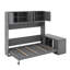 Grand lit escamotable avec bureau, tablettes et armoires
