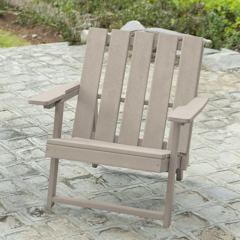 Amalfi Folding HDPE Outdoor Adirondack Chair, Sand