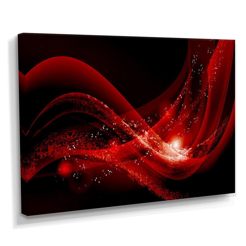Illustration d'art rouge foncé sur toile tendue, H 20 po x l 20 po x P 1 po