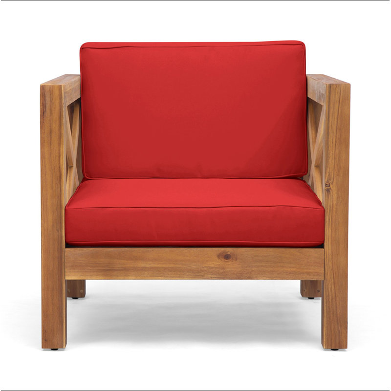 BRAVA CLUB CHAIR, Red, Teak