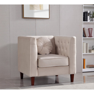 Fauteuil en velours l 35 po Druci
