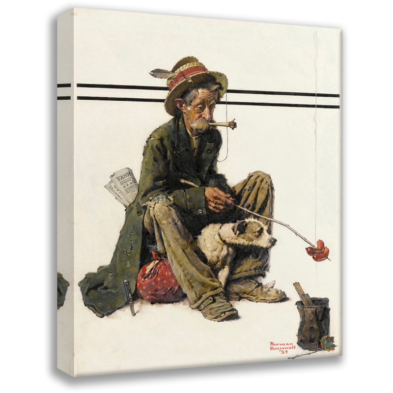 «Hobo Homeless» par Norman Rockwell, toile tendue avec châssis, H 24 po x l 17 po