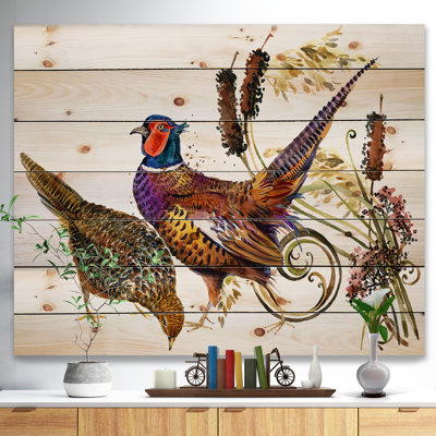 Illustration de faisan oiseau - reproduction d'art