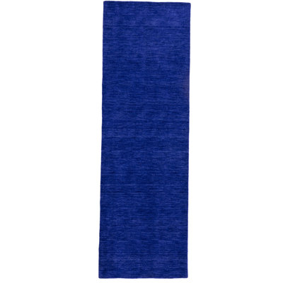 Royal Blue Modern 3X8 Indo Gabbeh Oriental Runner Rug