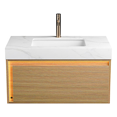 Meuble-lavabo flottant avec lavabo