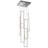 Modern 6-Ring Rectangle Chandelier Sliver Long Chandeliers for Living Room Staircaes Foyer High Ceiling 