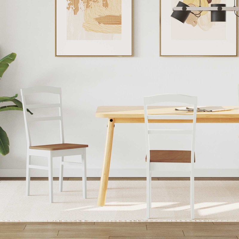 Tamotsu Solid Wood Accent, White/Natural