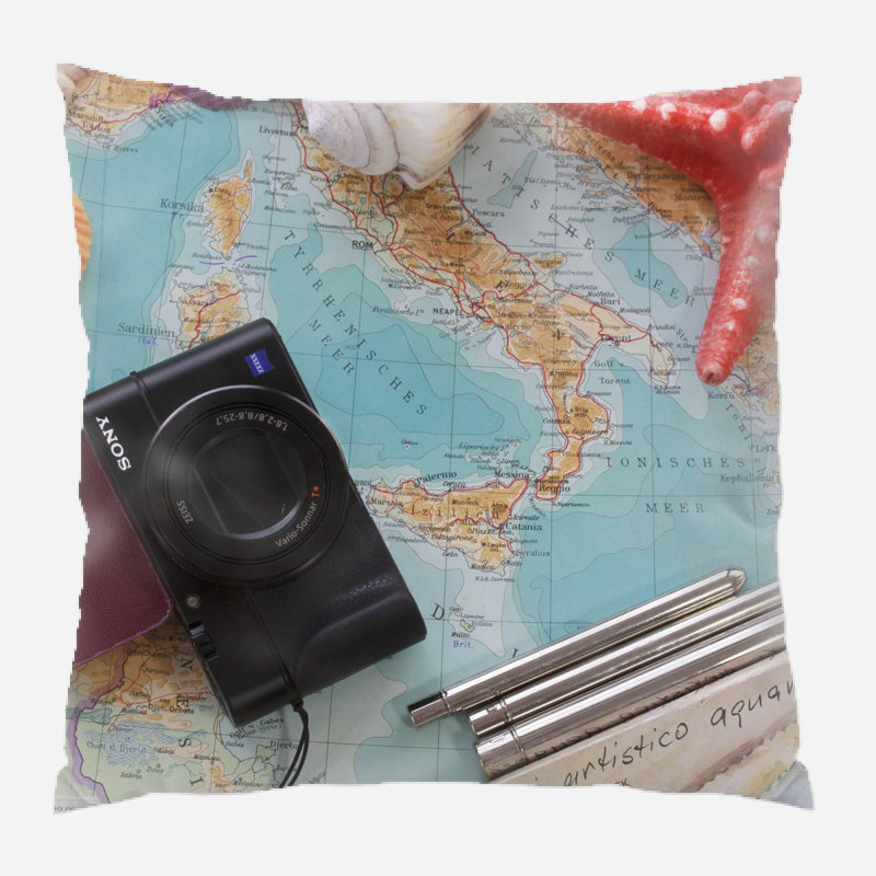 Outdoor Reversible Throw Pillow, Microsuede, Indoor