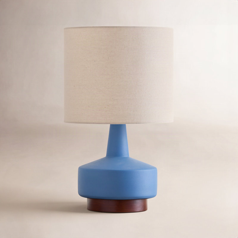 Minta Ceramic Table Lamp, Baby Blue, Beige