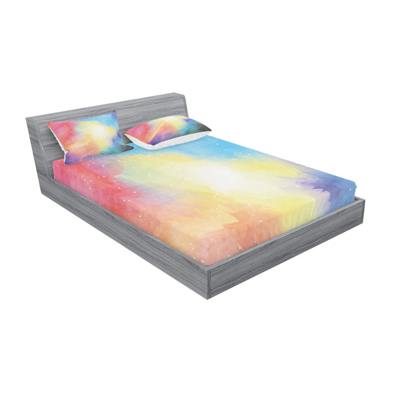 Microfiber Ombre Sheet Set, Full/Double Sheet Set with Fitted Sheet