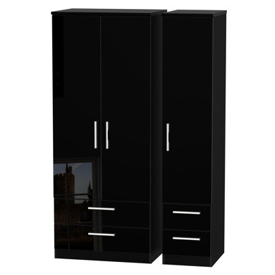 Yvette 3 Door Manufactured Wood Wardrobe