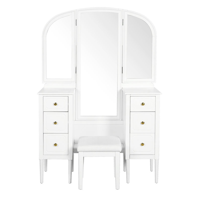 Meuble-lavabo antique avec miroir triple