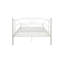 Structure de lit double, métal blanc, structure florale unique, assemblage silencieux, facile à assembler, structure en métal sans sommier avec finition, design, silencieux et stable, nécessaire-1979373686