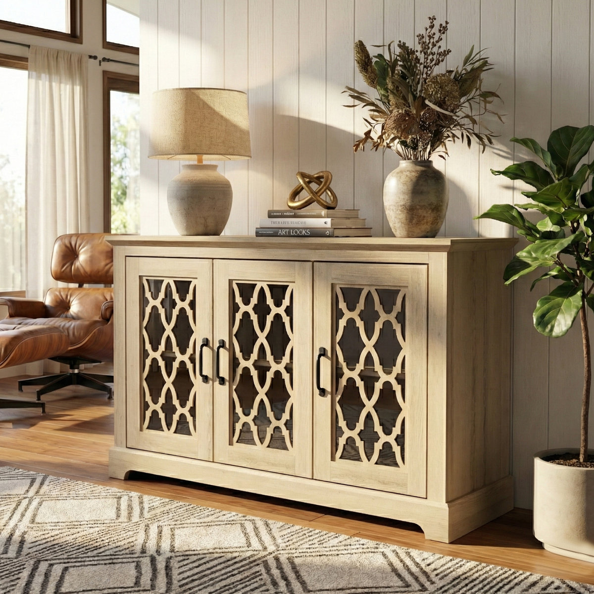 Laurel Foundry Modern Farmhouse Chessani 45.7 Wide Sideboard (Oslo Oak)