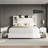 47.2" Bookcase Upholstered Queen Size Bed Frame with 4 Storage Drawers,White-1141740871-1141740870