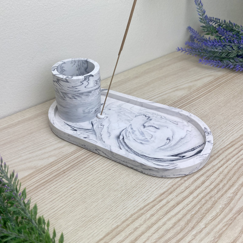Incense Stick Holder with Storage, Grey