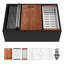 Évier de cuisine de ferme 33 po x l 20 po, station de travail simple en céramique noire avec grille inférieure, crépine, planche à découper et passoire