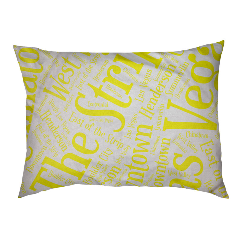 Coussin de chien « districts », Très grand (H 17 po x l 50 po x P 40 po), Jaune, Las Vegas