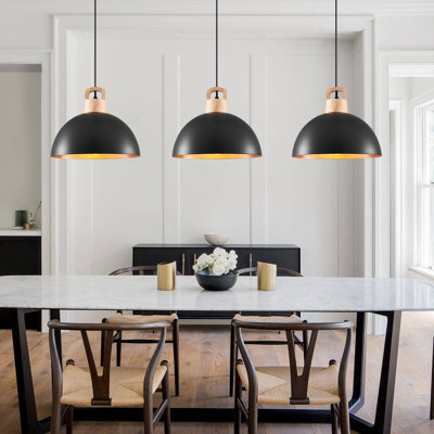3 - Light 11.81'' Dome Pendant for Kitchen Island Modern Pendant Lighting Fixtures 