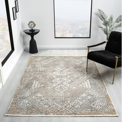 Tapis à motif abstrait crème Gints Collection