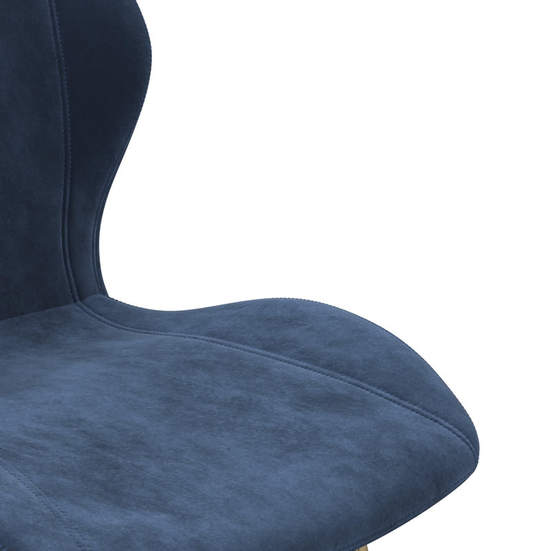 Pulcherie. 20'' H Velvet Upholstered Parsons Chair, Gold, Blue