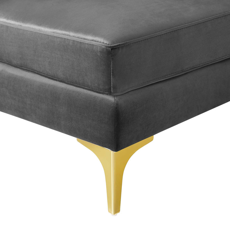 Triumph Channel Tufted Performance Velvet Loveseat In Navy, Grey