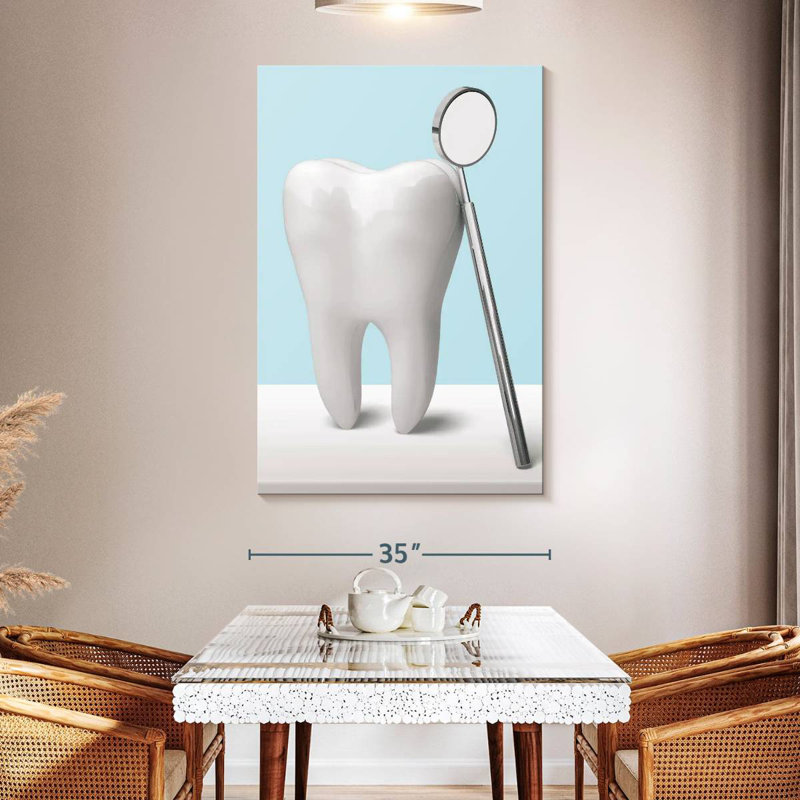 Miroir et dent Alcaraz, H 45 po x l 30 po