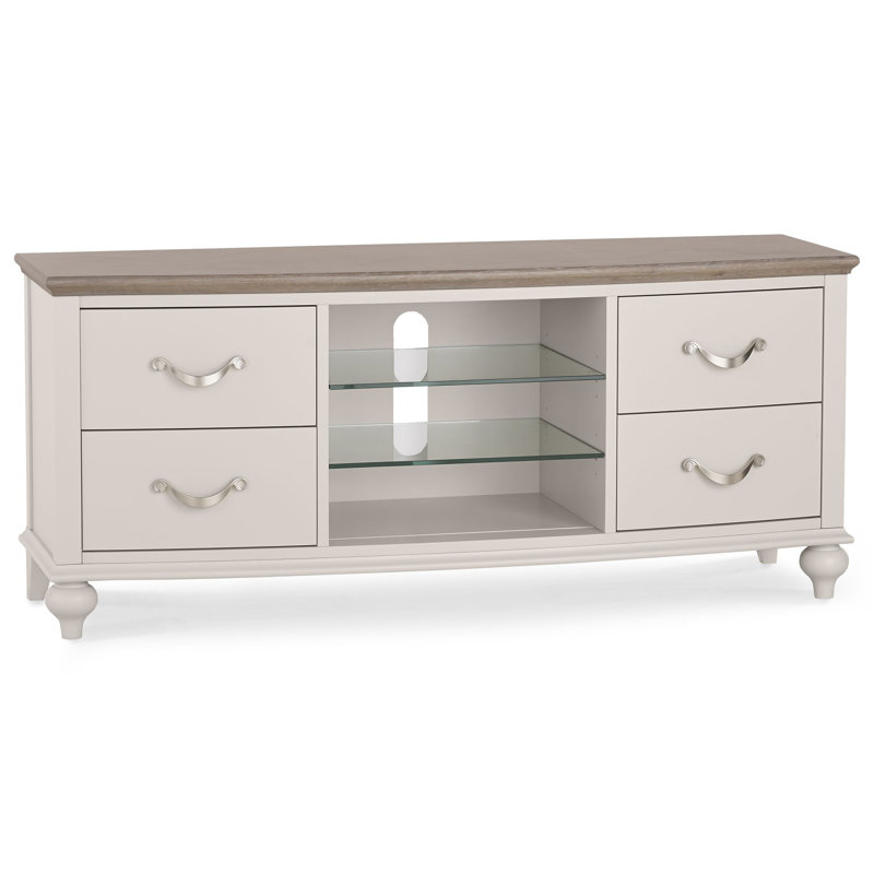 Dimas TV Stand for TVs up to 60", Soft Grey/Grey Washed Oak