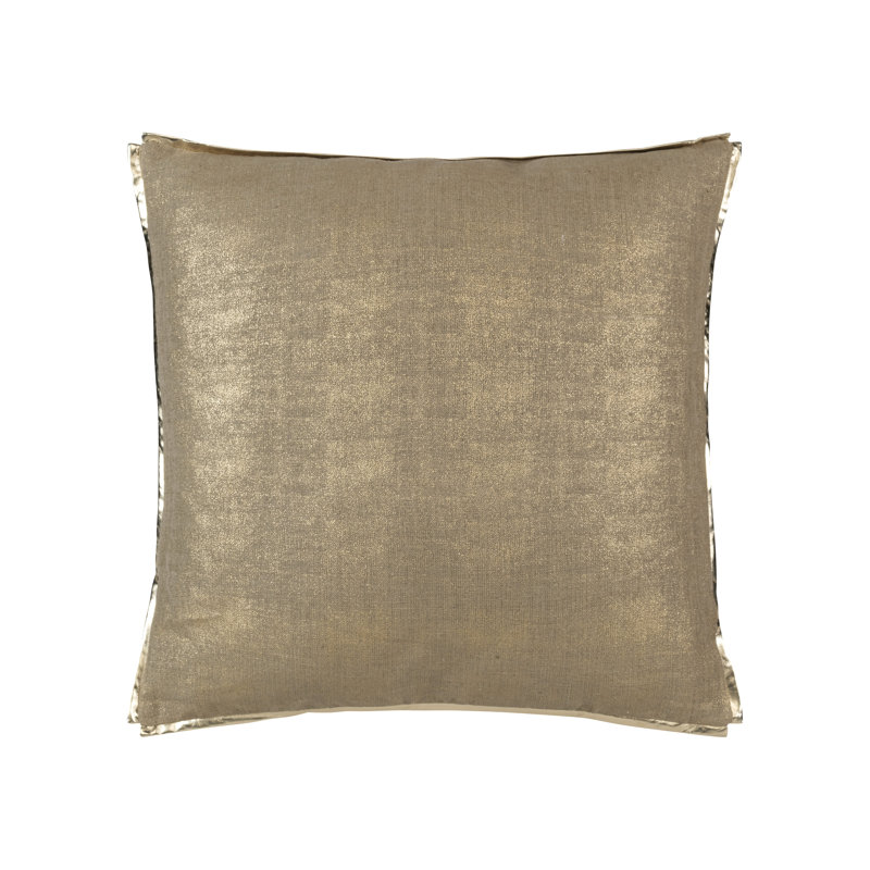 Ella Linen Square Pillow Cover & Insert, Gold