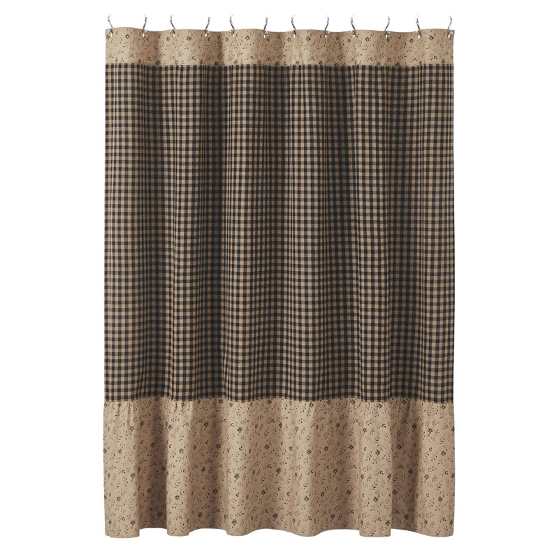 Carmella Cotton Checkered Shower Curtain