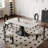 4 - Person White + Black Rectangular Sintered Stone Tabletop Dining Table Set-112505212
