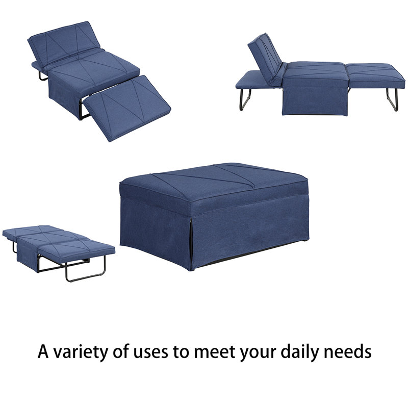 Chaise longue sans accoudoirs Tamathy, Bleu
